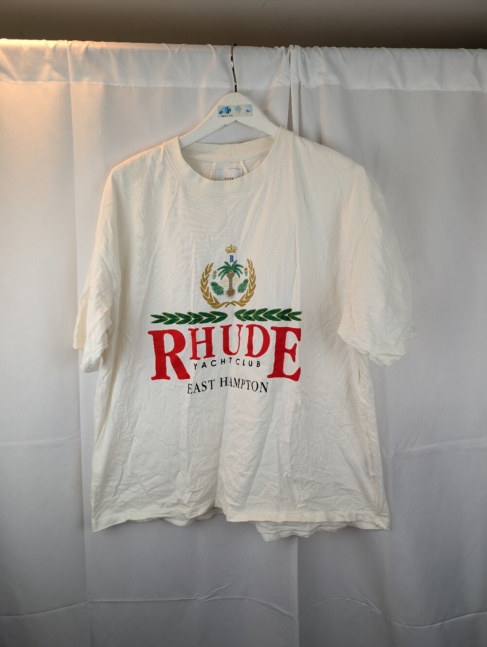 Rhude Yacht Club East Hampton Graphic Tee - White with Red & Green Size L VGUC